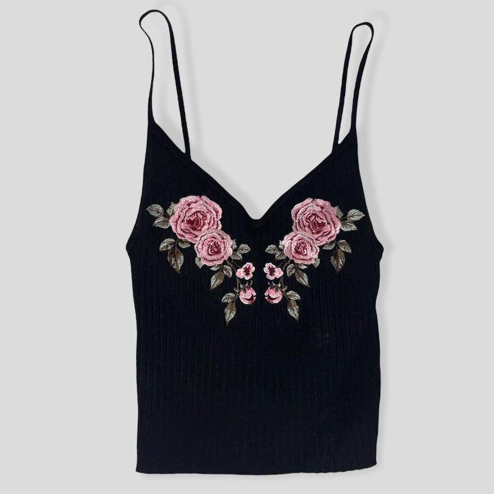 Kendall & Kylie Embroidered Floral Tank